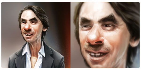 �Qui�n te ha dicho que conduzcas por m�? Caricature de Jose Maria Aznar
